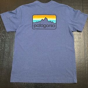 Men's Patagonia T-Shirt denim blue Sz Large